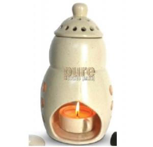 Pure Source 8 Inch Ceramic Burning Lamp from Tealight Candle, Premium Big